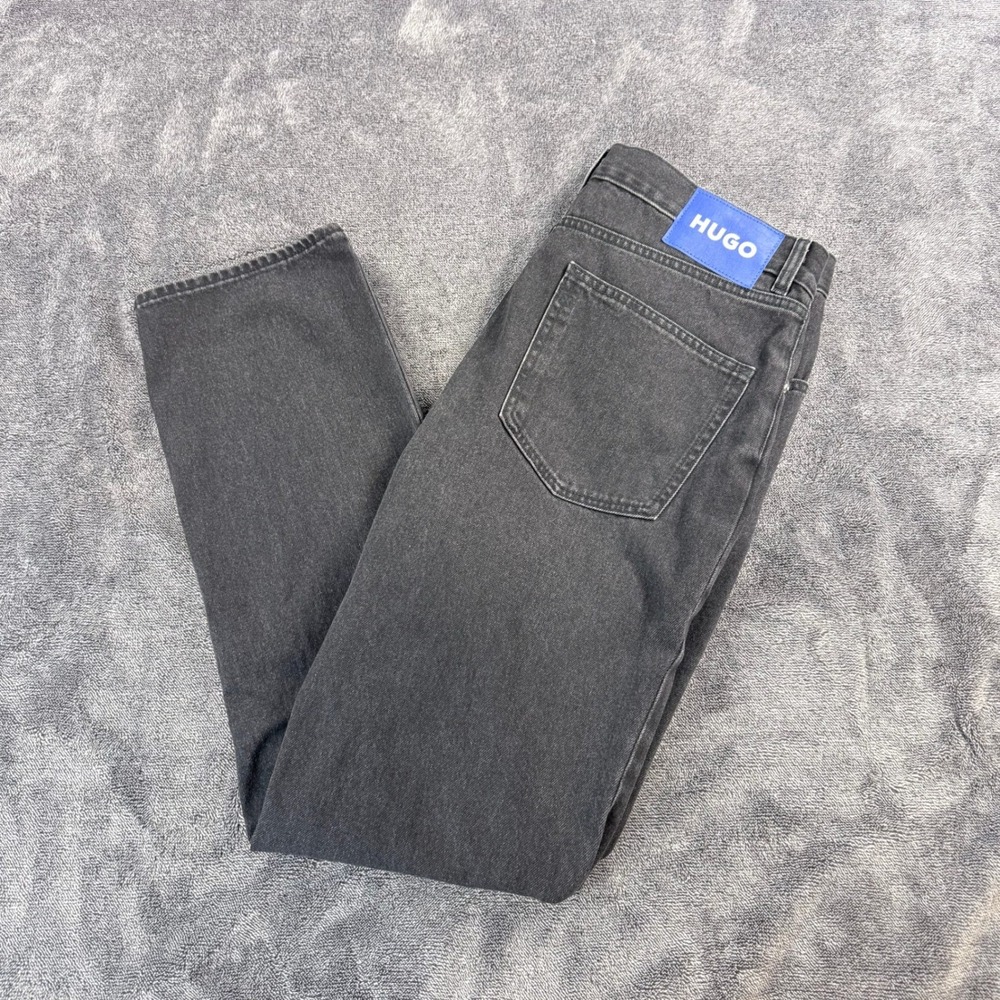 Hugo Boss Jonah Mens Straight Leg Jeans Washed Black 100% Cotton 34x32 NWT